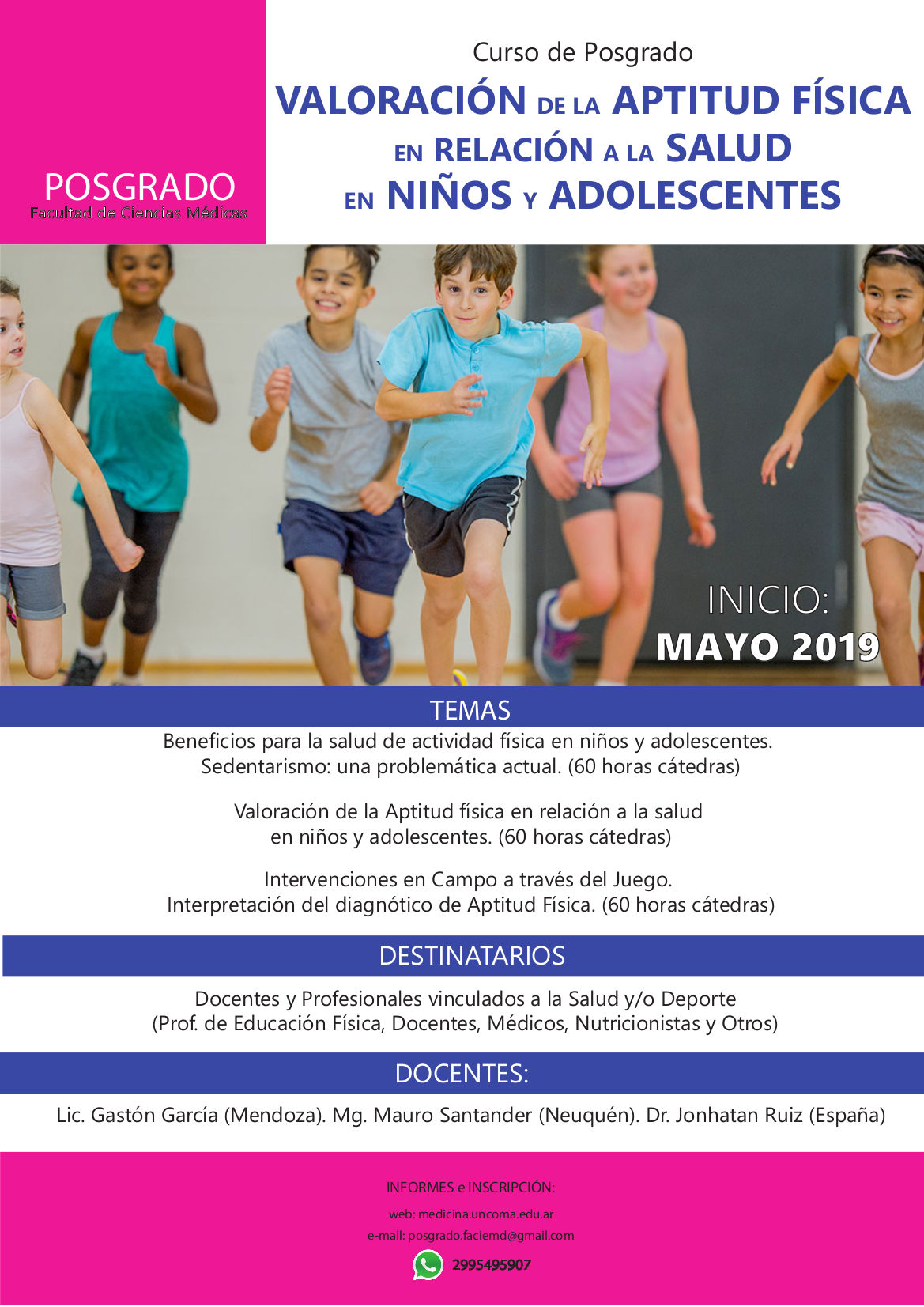 Afiche Posgrado Deportes, niños y adolescentes